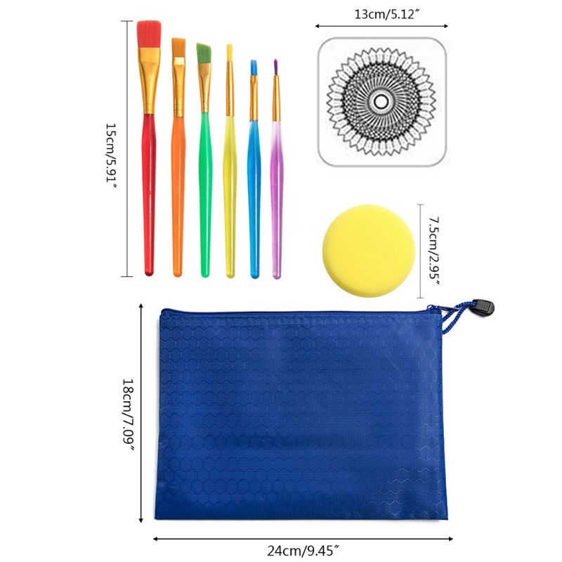 Juego de 48 Uds. De pincel para pintar piedras de roca, pincel plantillas de dibujo de Mandala, DXAB