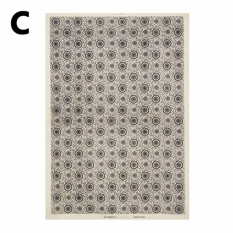 Keramikk Overføringspapir 53x37cm - Svart Glasur Blomst Dekal Høy Temperatur: C