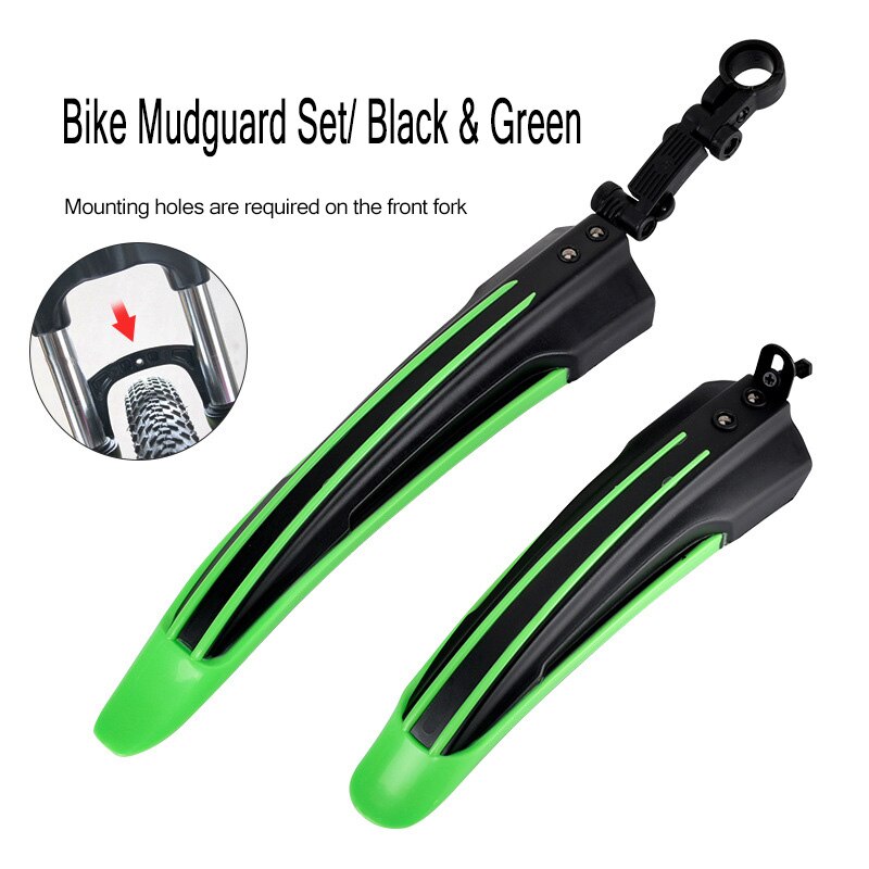 Polkupyörän lokasuoja polkupyörän lokasuojat mtb maastopyörän lokasuojat eteen/taakse lokasuojan siivet renkaan pyörän lokasuojat polkupyörän lisävarusteet osat: Vihreä lokasuoja