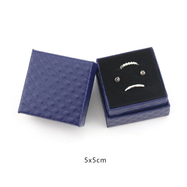 Platz Schmuck Box Hochzeit Engagement Ring Box Für Ohrringe Schmuck Display Box Halter Schwarz Rot Weiß Navy: 3