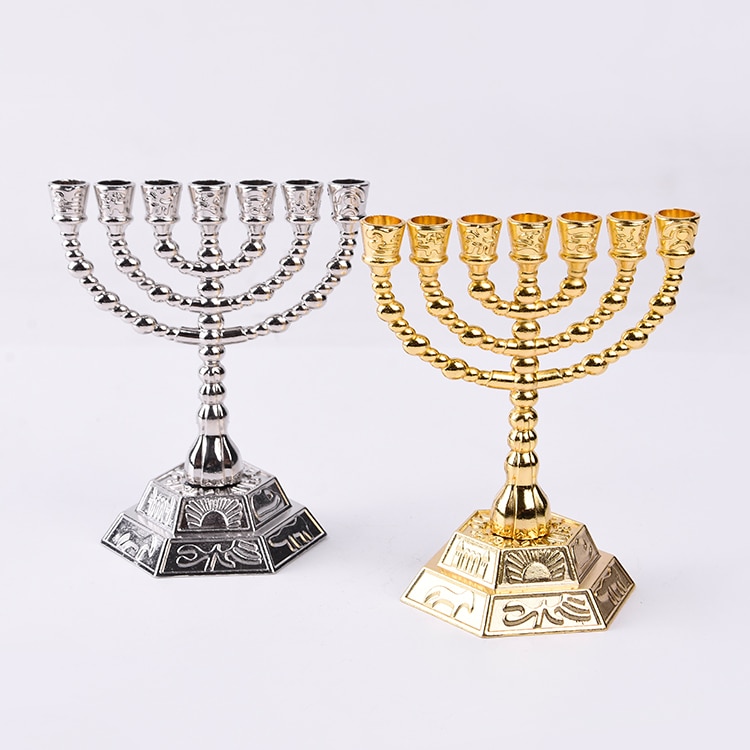 Israël judée juif ameublement alliage 7 Branches chandelier juif judaïsme artisanat Menorah bougeoir