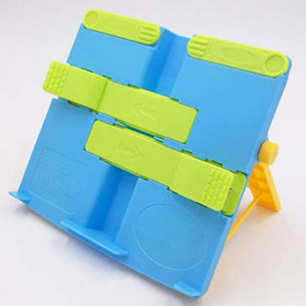 Foldable Book Stand Holder Portable Bookstand with Page Paper Clips for Student Children Reading Support Bookends