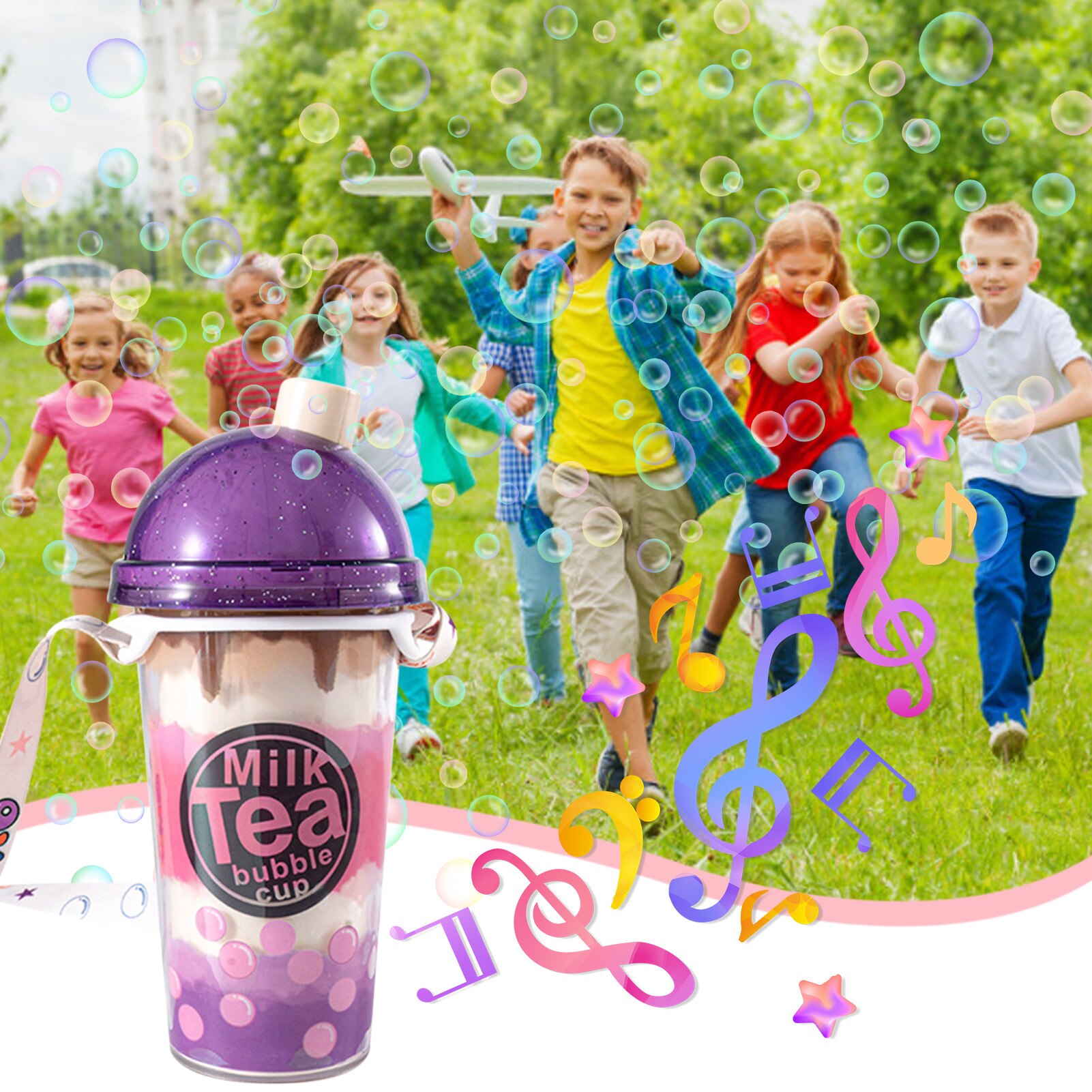 Milk tea bubble cup one-touch automatic bubble machine adult children party party accessories children's #W