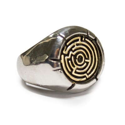Bague labyrinthe Vintage pour hommes, anneau en acier inoxydable, Biker Rock Roll, gothique Punk, bijoux de fiançailles de mariage, OSR530,