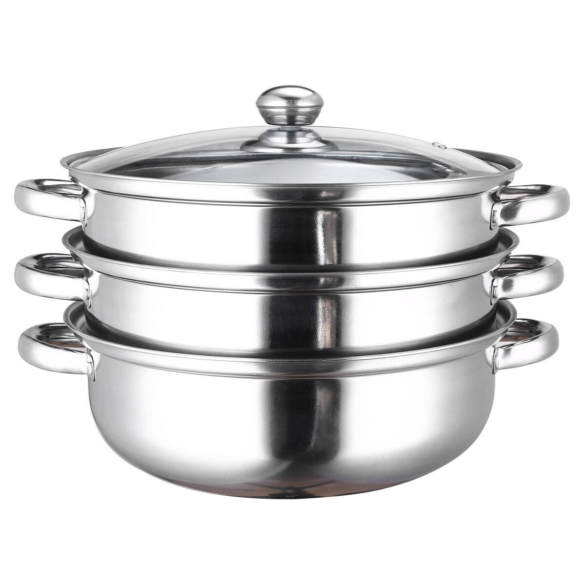 Cooking Steamer 3 Tier Steamer Saucepan Pot Stainless Steel 27.5 Cm For Steamed Stuffed Bun Fish Kitchen Utensil