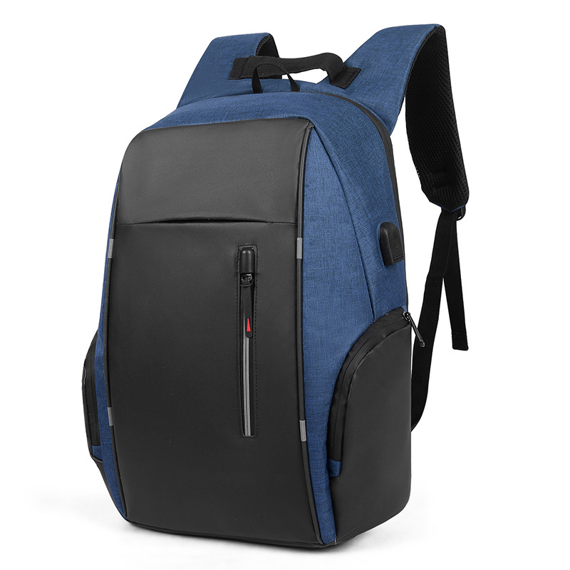 4 Colors Backpack Men USB Charging Waterproof 15.6 Inch Laptop Casual Oxford Male Business Bag Computer Notebook Backpacks: Blue