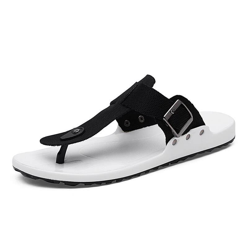 Canvas Sandals Men Black Blue Grey Flip Flops Casual Flat Sandals Summer Beach Slipper Men Comfort Flip Flops Shoes