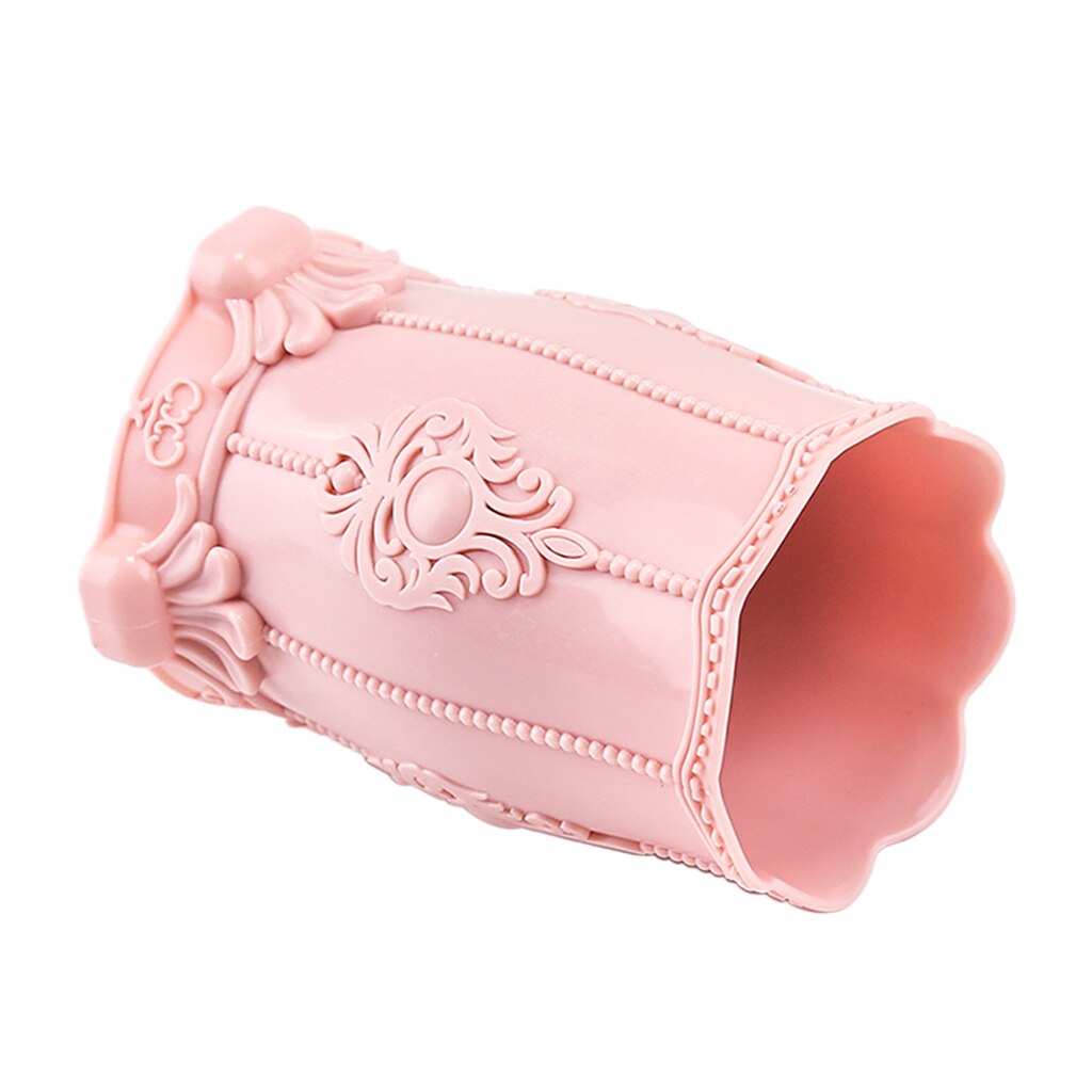 Plastic Makeup Brush Holder Vintage Style Cosmetic Pen Cup Storage Organizer