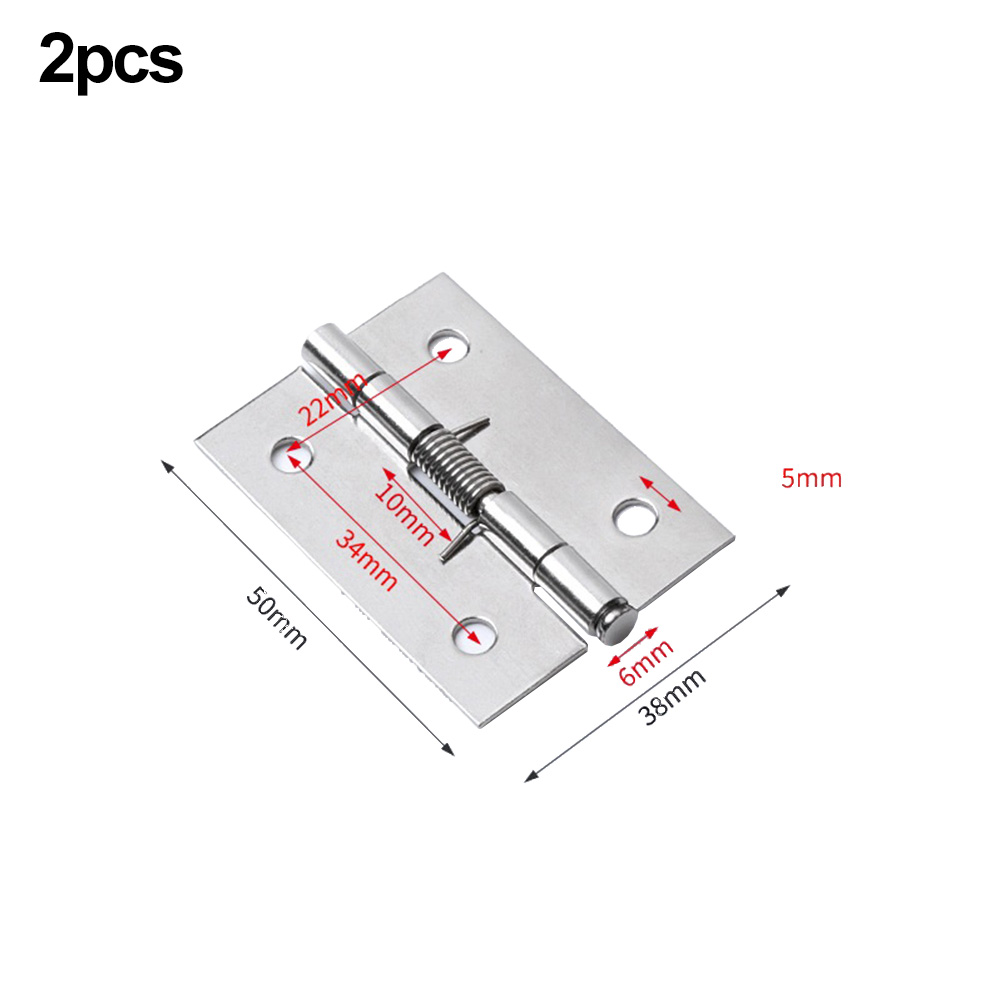 Bisagra de acero inoxidable con resorte de cierre automático para puertas de armarios, bisagra de rebote automático, herrajes para muebles, 2 piezas: Blanco