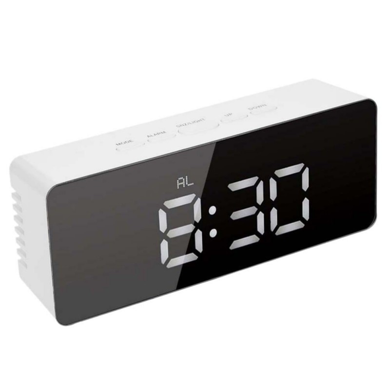 Digital Clocks USB Digital LED Alarm Clock 12H / 24H Snooze Function Mirror Clock Indoor Thermometer Electronic Desktop Clock