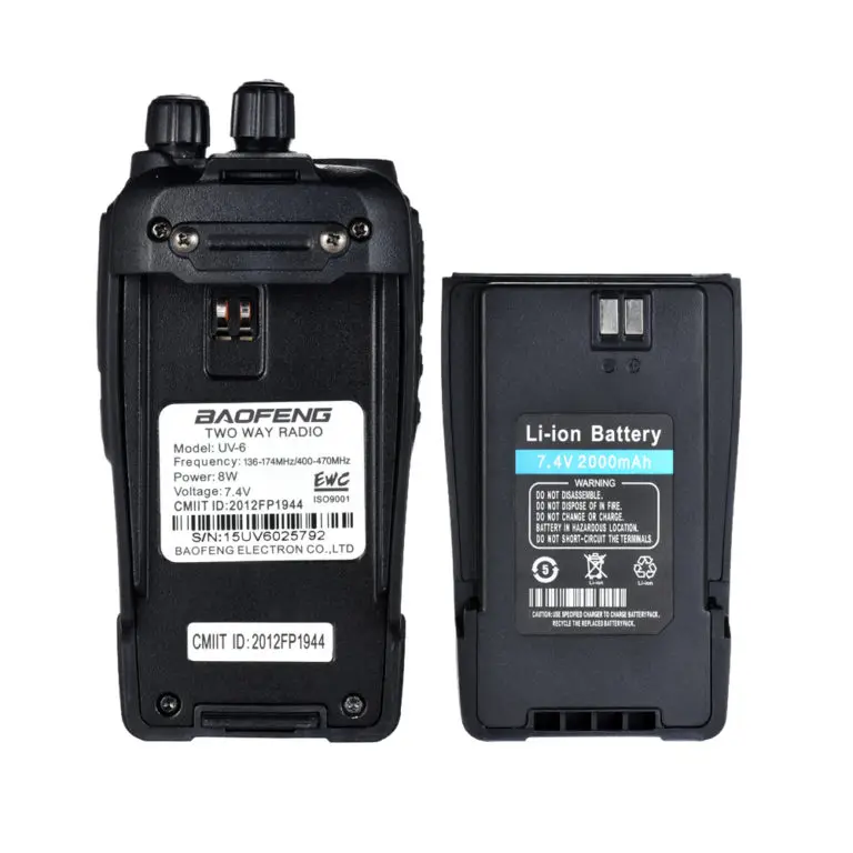 BAOFENG UV-6 Radio bidirezionale 136-174Mhz 400-480MHZ UHF VHF 8W Power HAM Radio ricetrasmettitore e PTT auricolare viaggi escursionismo campeggio