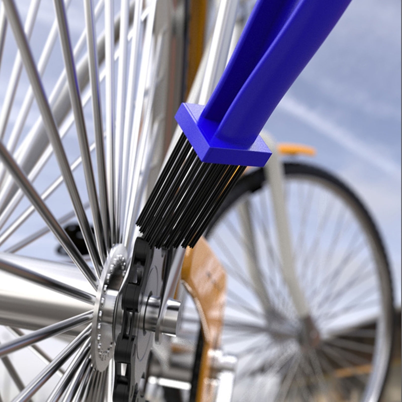Kit de cepillo de limpieza para cadena de motocicleta, herramientas de limpieza para mantenimiento de engranajes, juego de depurador, cuidado de bicicleta, estable, duradero, doble extremo