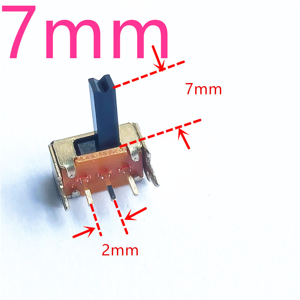 20pcs/lot 6 Sizes SK12D07 Toggle Switchs 3Pin PCB 2 Position 1P2T SPDT Miniature Slide Side Knob SK12D07VG4: GRAY