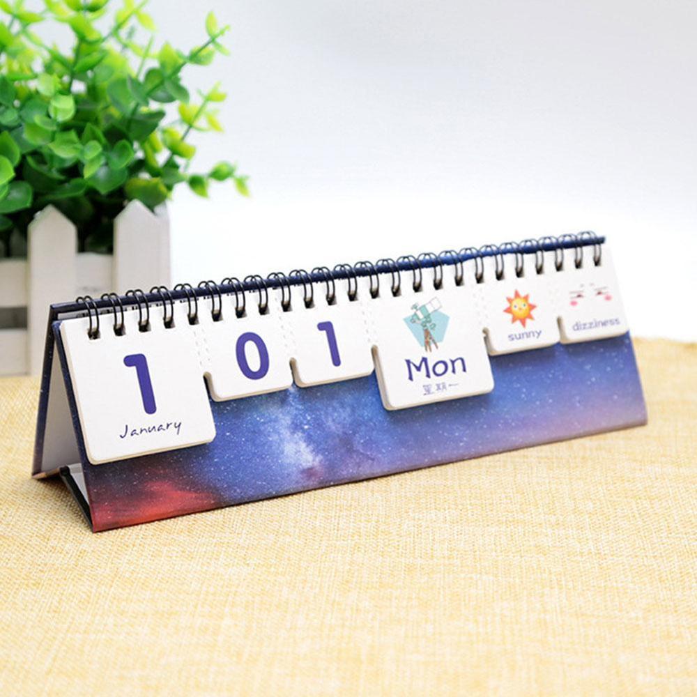 2021Kawaii Cartoon Calendar DIY Mini Animal Star Desk Agenda Stationery Planner School Calendar Table Office Supplies Plan