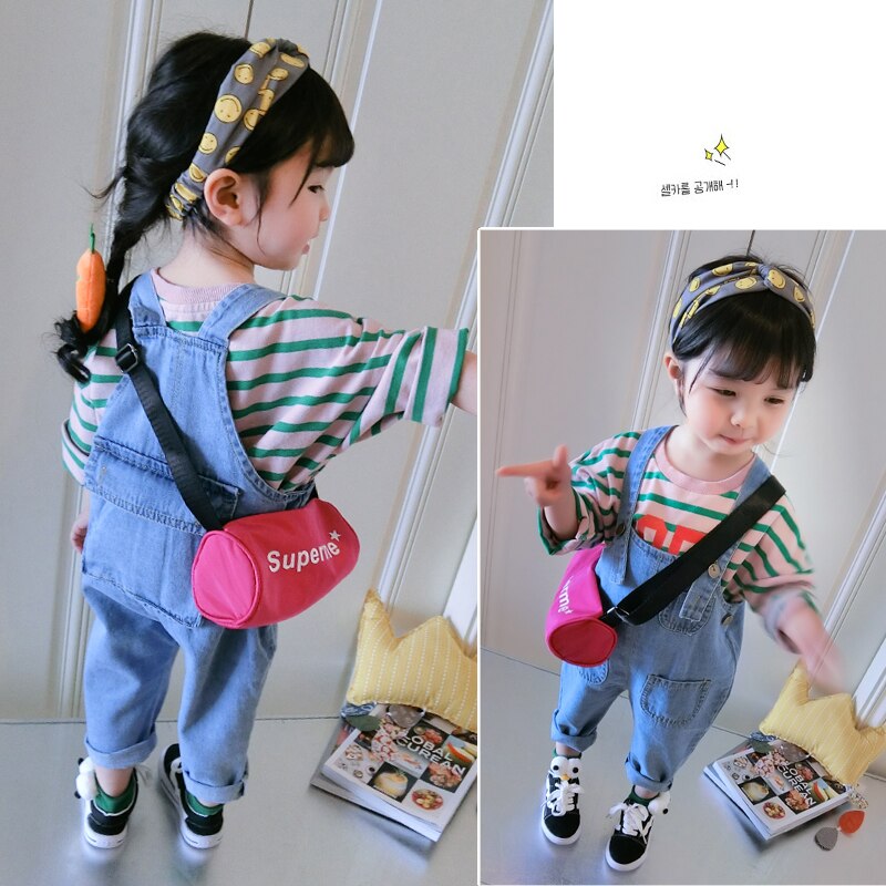 Kids denim overalls lente meisjes cowboy band leggings kinderen Koreaanse riem broek 3 tot 8 jaar kind harem jeans kleding