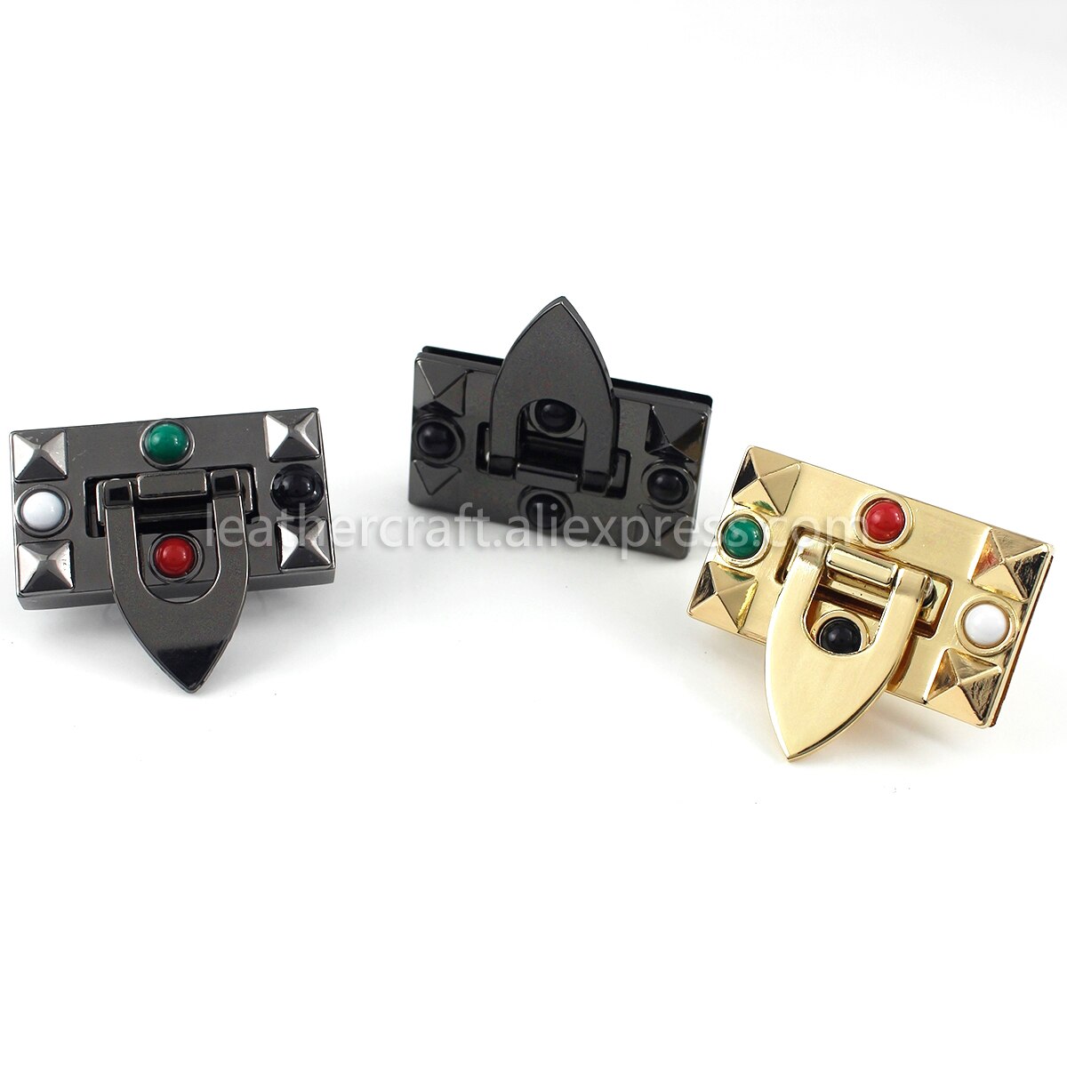 1x Metal Bag Folding Lock Clasp Push Lock Closure Catch Buckles Leather Craft Women Bag Purse Handbag Accessoy 1-1/2&quot;