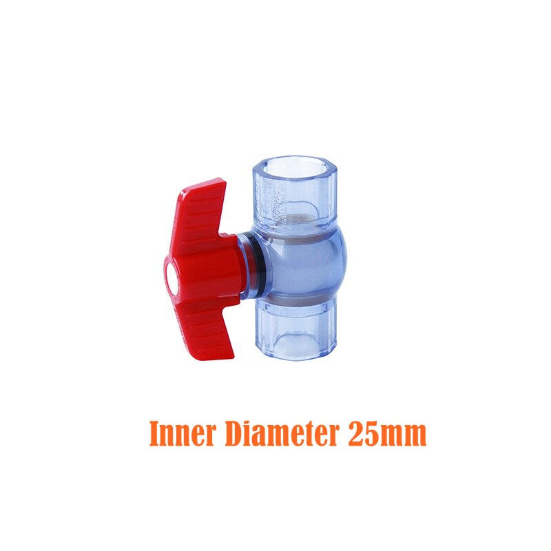ID 20/25/32/40mm Transparent PVC Ball Valves Water Irrigation System Drainage Tube Quick Valve Water Pipe Connector Fittings: Inner diameter 25mm