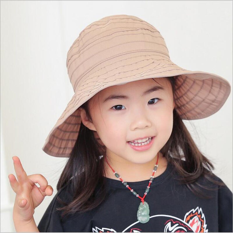 BINGYUANHAOXUAN Meisjes Grote Rand Zonnehoed Golvend Strand Strohoed Leuke Zon Cap