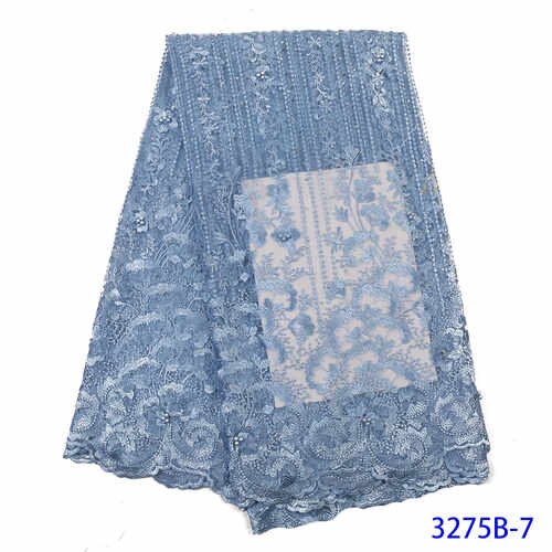 Nigerian Lace Fabrics Embroidered African Lace Fabric For Wedding Dress French Tulle Lace Material YA3275B-7: Picture 7