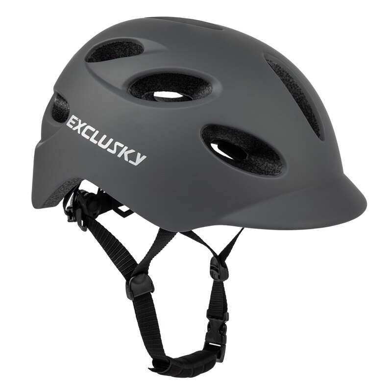 Exclusky LED Bike Helmets For Scooter Cycling Skateboard Urban Bicycle Caps With Light Size M And L Fast: Dark Grey / M 54-58cm