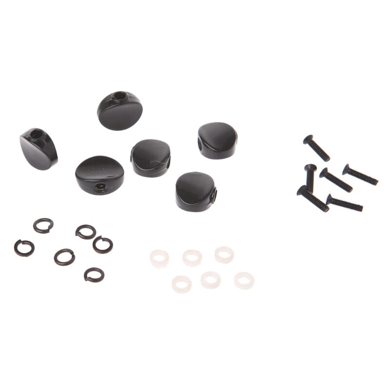 Gitaar stemknoppen accessoires 6 stuks vervangende gitaar stemknoppen stemmechanieken metalen knoppen stemknoppen onderdelen: Zwart
