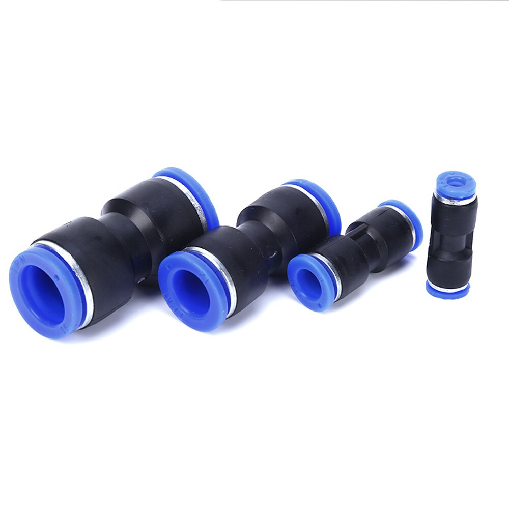 Pneumatiska kopplingar pu/pg rak koppling 4-16mm od slang reducerande 8-6mm plast tryck in snabbkoppling luftarmatur vvs