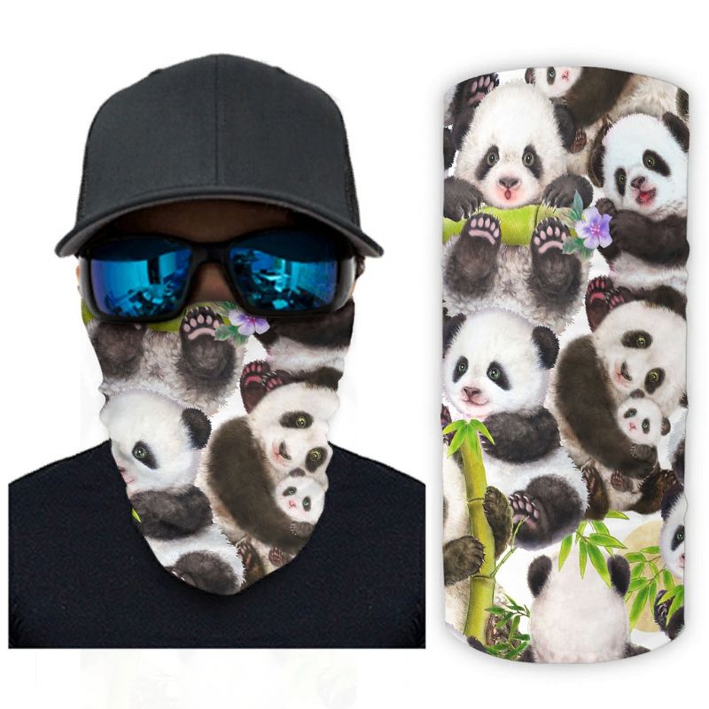 Groen Bos Bomen Landschap Print Bandana Gezichtsmasker Zon Sjaal Gezichtsmasker Wit Onesize: QTY002536