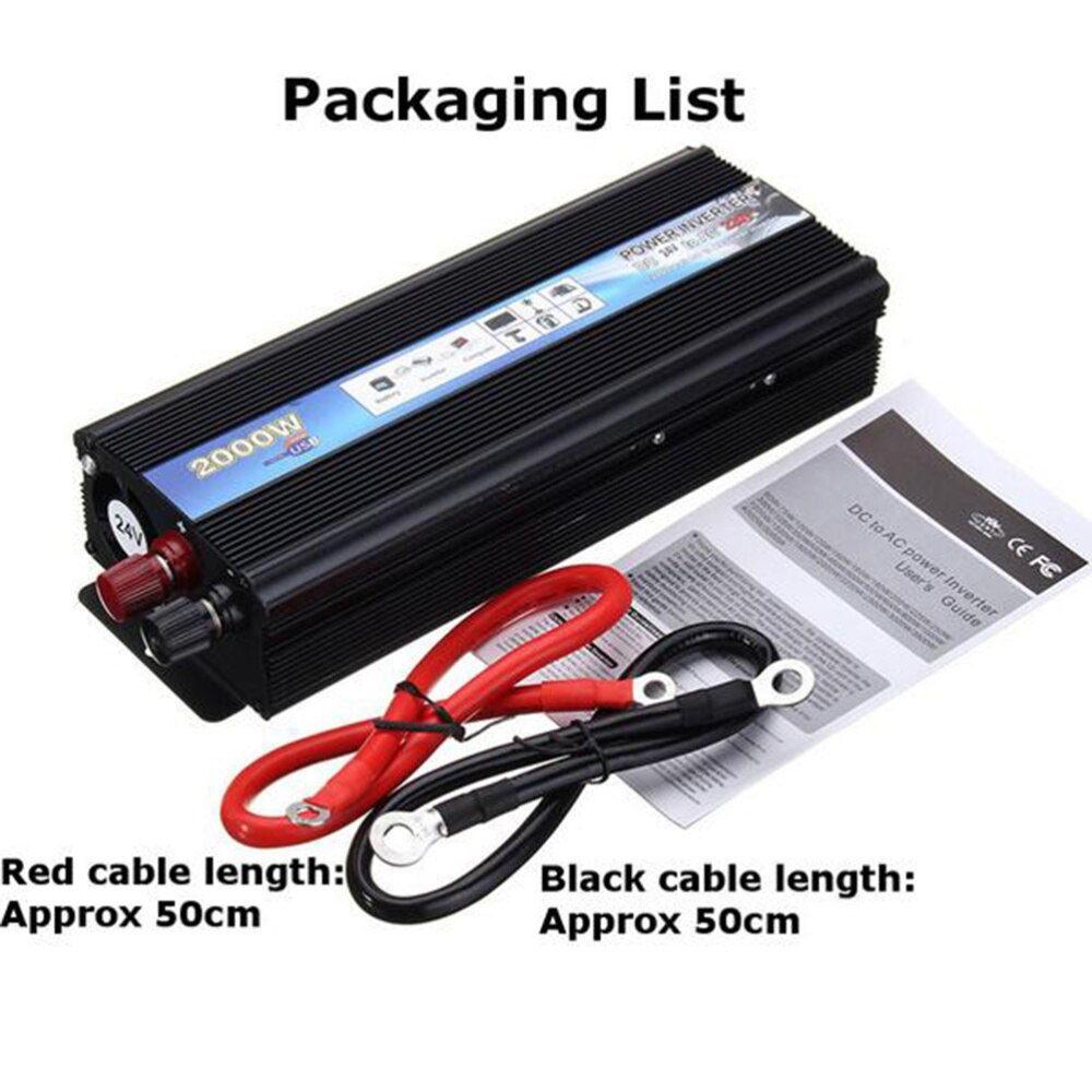 2000W Car 24V DC to 220V AC Converter Car Power Supply