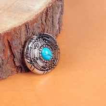 10PCS 30MM BLOEMEN FEATHER TURQUOISE RHINESTONE SLIVER SCHROEF TERUG LEATHERCRAFT CONCHOS TAS RIEM DECOR