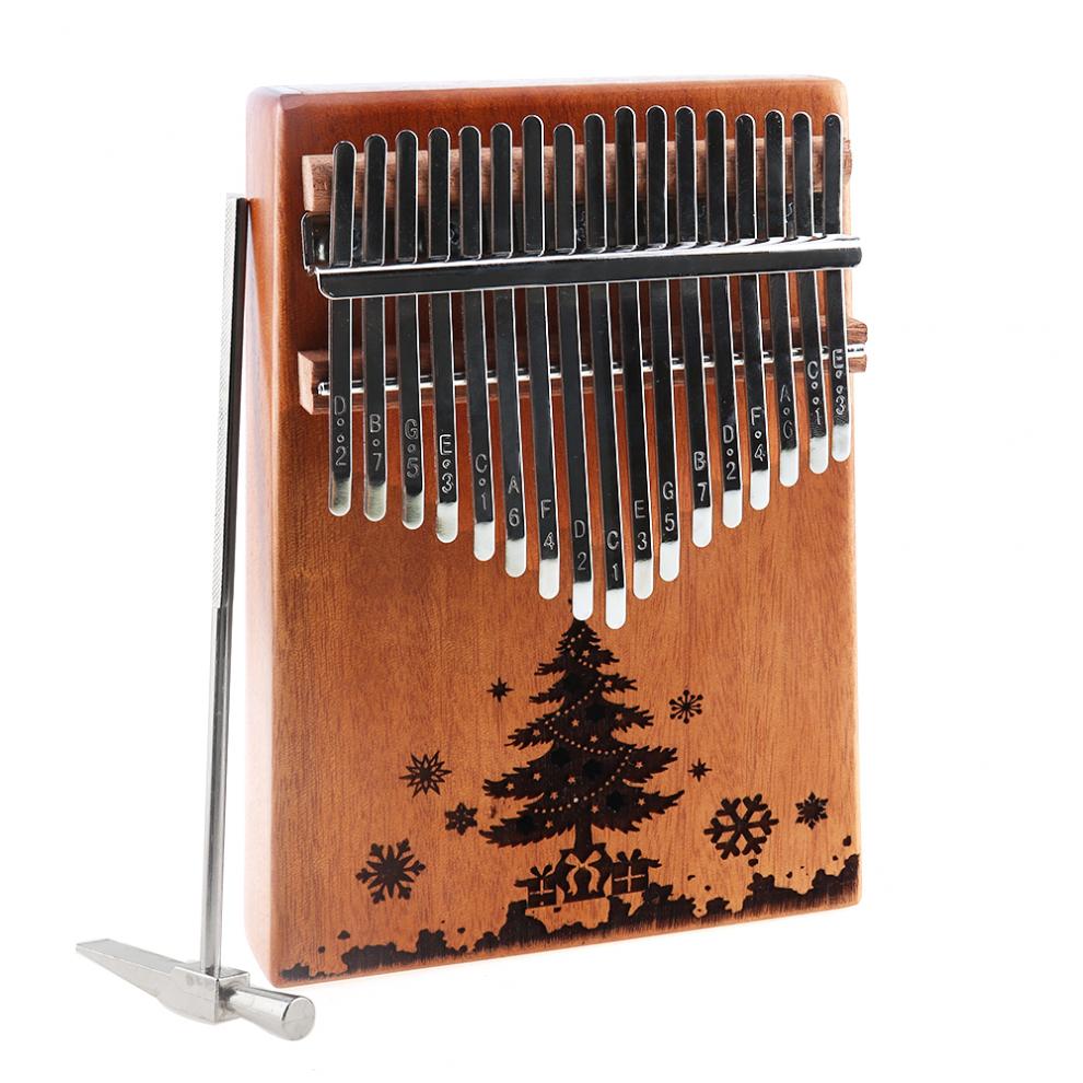 Kalimba de 17 teclas, árbol de Navidad, agujero de sonido, tablero individual de caoba, Piano de pulgar, Mini teclado Natural, instrumento, de Navidad