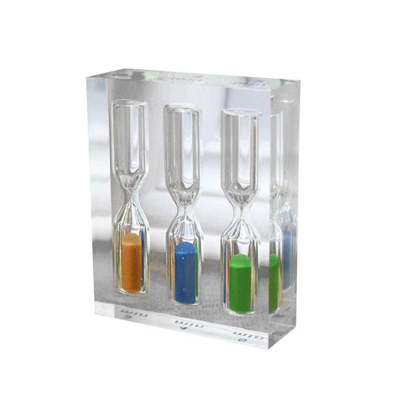 3 in 1 Transparent Acrylic Sand Timer 3 4 5 Minutes Colorful Hourglass Sand Clock Timers for Home Office Kitchen: Default Title