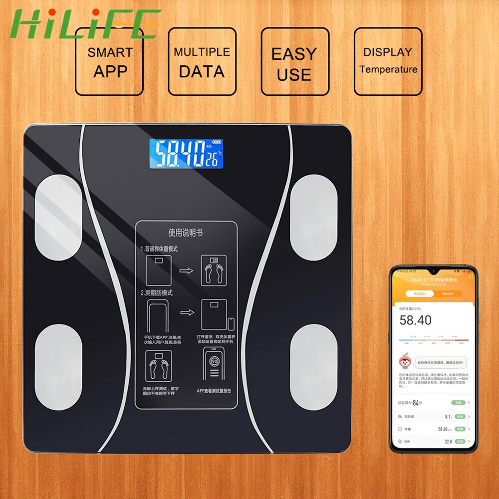 HILIFE APP Smart Body Scales LED Digital Electroni... Grandado