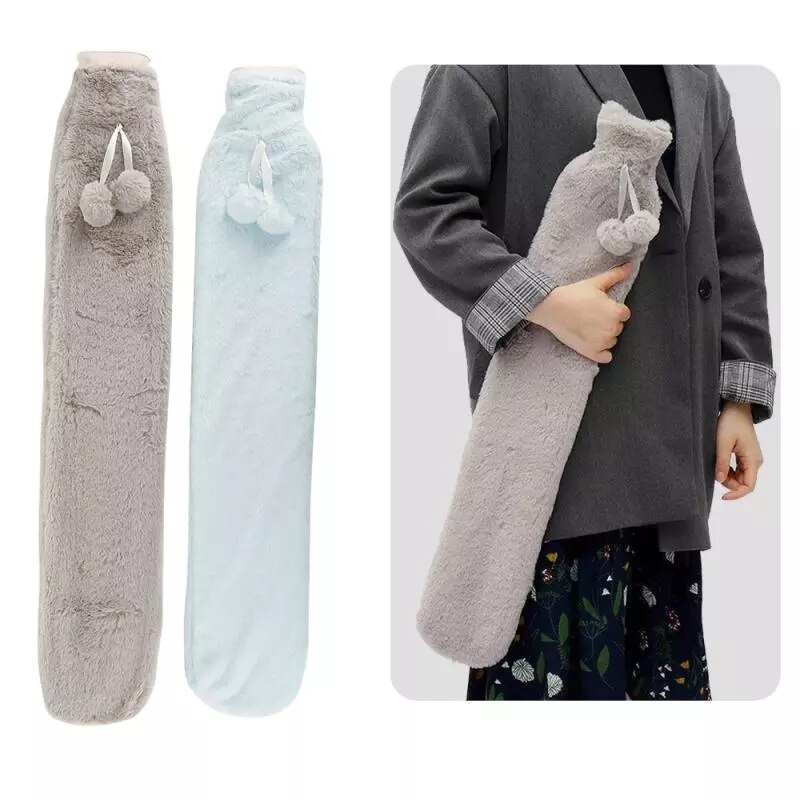 1pc en caoutchouc sac d'eau chaude Jet d'eau tricot 2000ml longue 2L main plus sac d'eau chaude détachable tricot bouteilles d'eau chaude