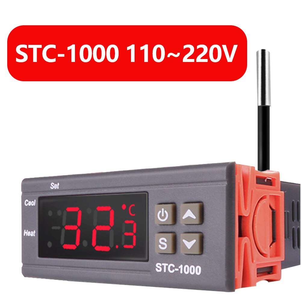 Digital Temperature Controller STC-1000 STC 1000 110V 220V 12V 24V Thermoregulator Thermostat Switch Thermometer Heater Cooler: 1000-110-220VAC