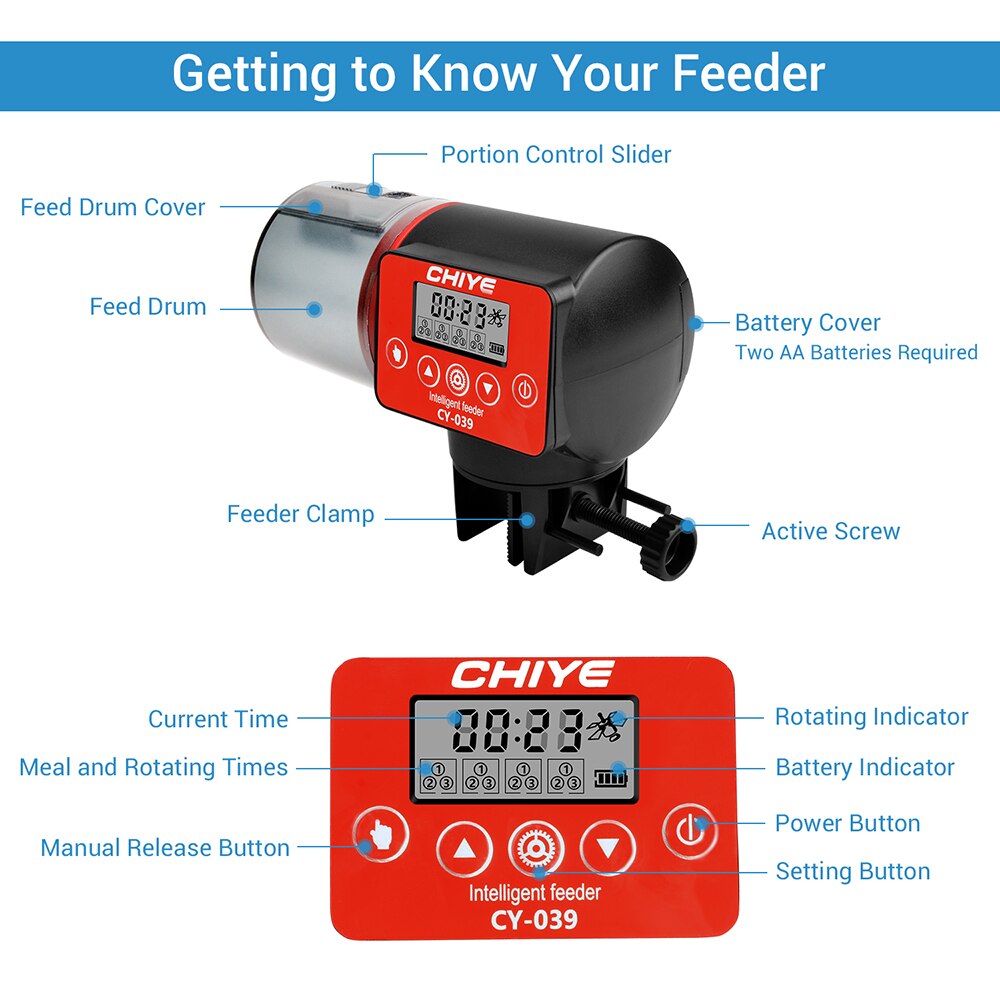 NICREW Automatic Fish Feeder Moisture-Proof Electric Aquarium Fish Tank Timer Feeder Fish Food Dispenser Auto Feeders for Fish