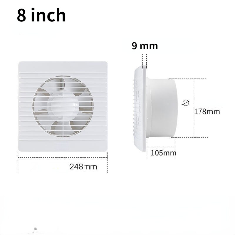 4"6"8" Exhaust fan toilet powerful mute exhaust fan household wall exhaust fan ventilation fan for