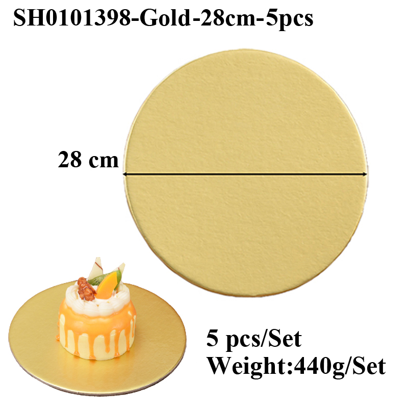 SHENHONG Golden 10-40CM Disposable Cake Circle Base Boards Round Coated Cakeboard Cake Plate Decorations Pastries Displays Tray: Blue