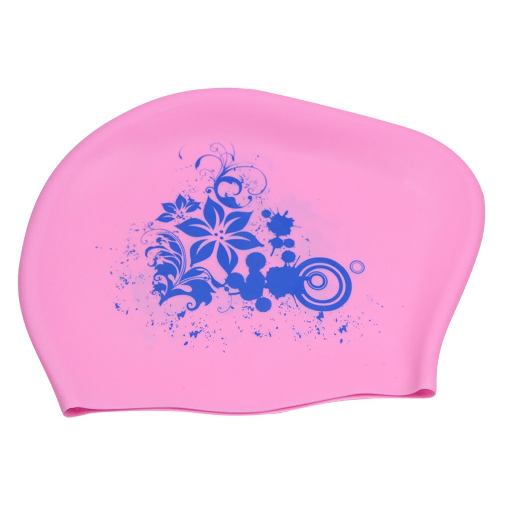Elastic Waterproof PU Fabric Protect Ears Long Hair Sports Swim Pool Hat Swimming Cap Free size 3.0#