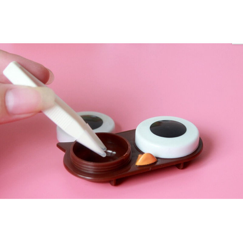 1PC Cute Owl Travel Contact Lens Case Box Container Storage Soak Kit Hard Holder Plastic Eyewear Accessories