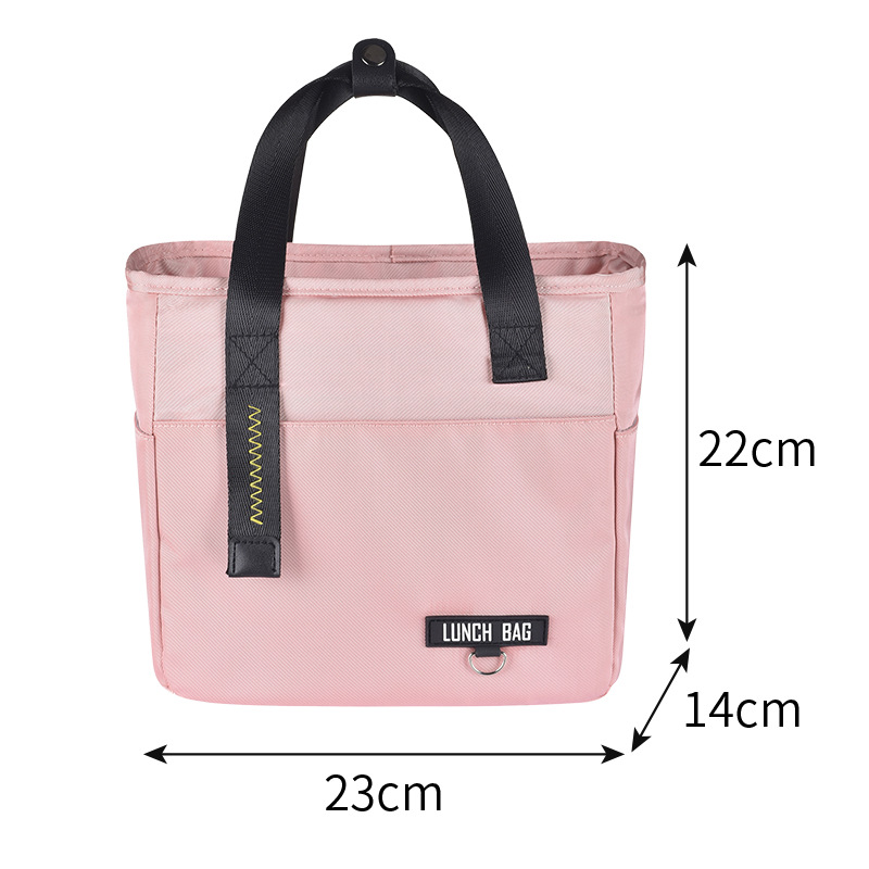 Borsa termica addensata impermeabile in tessuto Oxford fodera in PEVA scatola di ghiaccio borsa da pranzo per ufficio per ufficio isolamento termico impacco di ghiaccio portatile: 23x14x22 Pink
