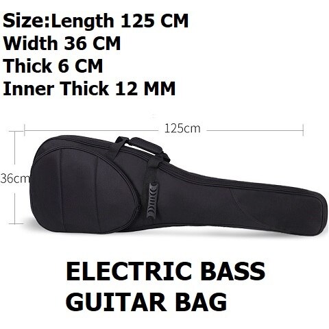 Akustisk gitarrväska 41 tums balladgitarrväska elgitarrväska 36 tums folkgitarrväska basväska gitarrskyddsväska: Baspåse 12mm