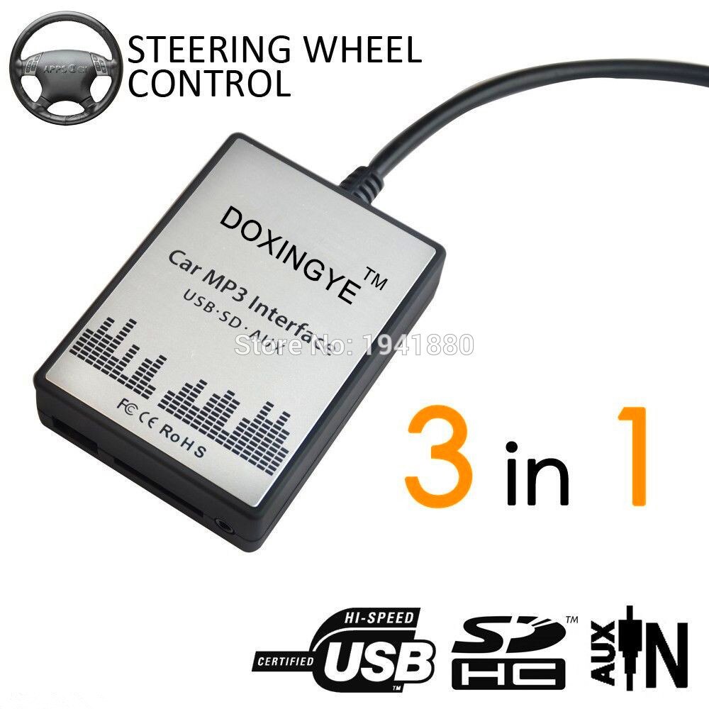 DOXINGYE USB SD AUX auto MP3 Radio di Musica Digitale CD cambia Adattatore Musica auto MP3 giocatore per VW Passat Skoda sedile Interfaccia 8spillo