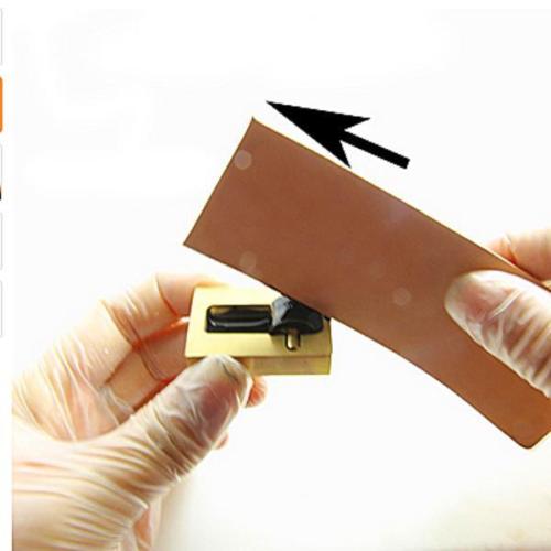 DIY latón 40*25*10mm herramienta de artesanía de cuero pintura al óleo caja y 2 manualidades herramientas de costura conjuntos