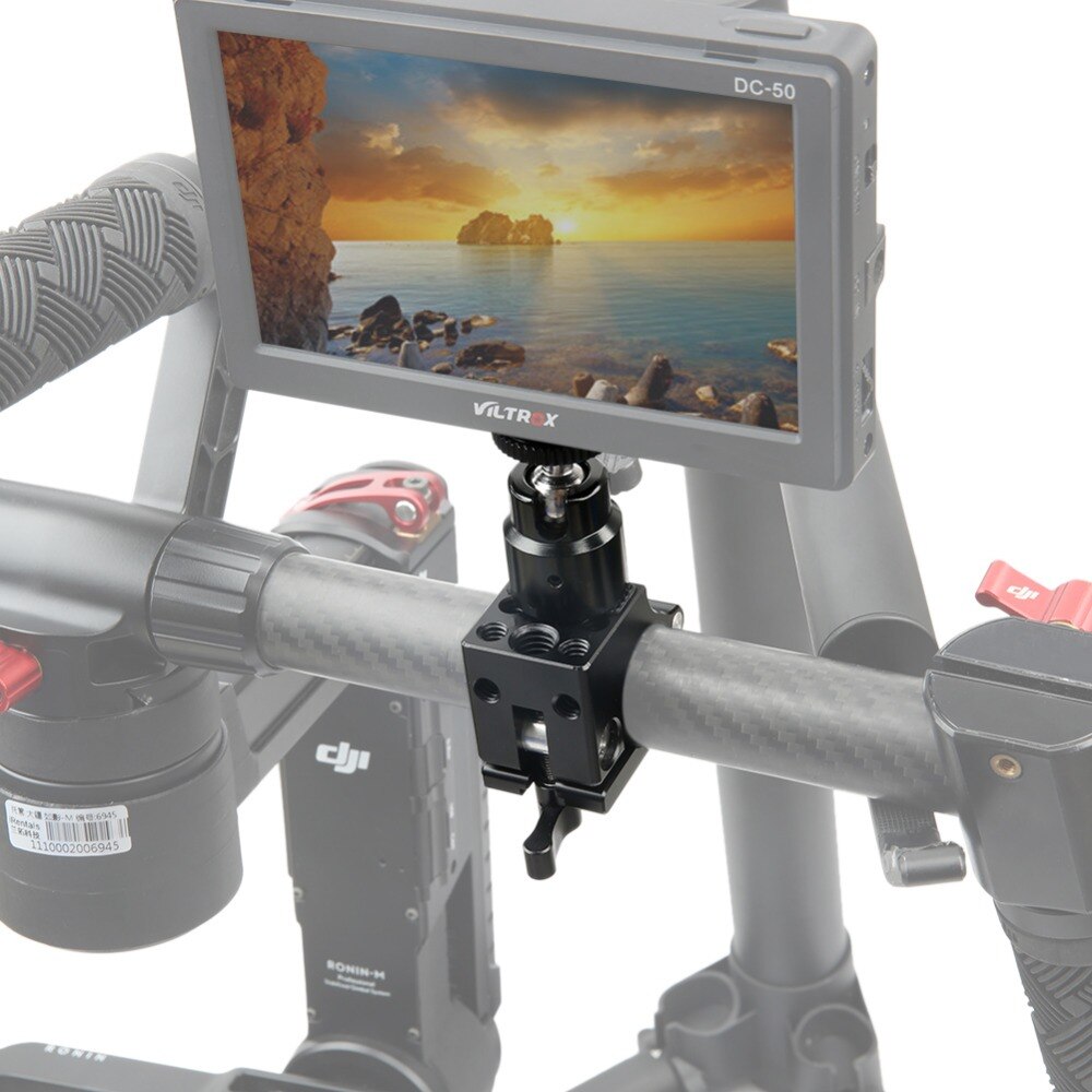 NICEYRIG-Abrazadera para trípode de placa de tornillo 1/4, soporte para queso, varilla de 25mm, con ajuste de rotación de 360 grados, cabeza de bola para Monitor LCD