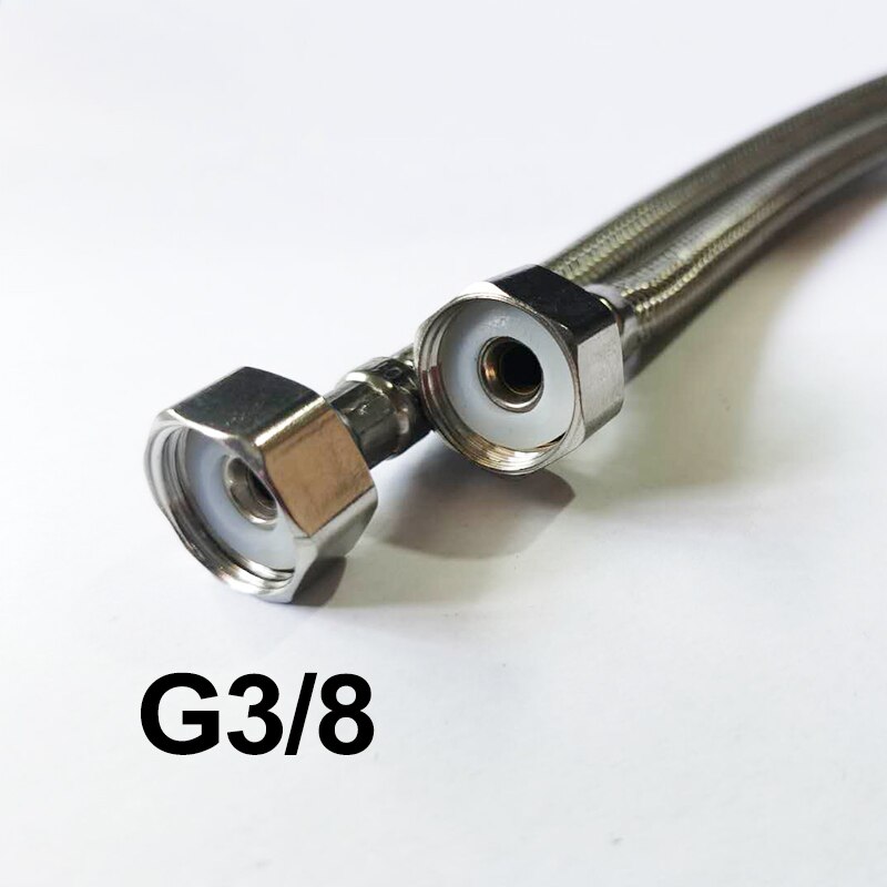 Köksslang rostfritt stål flexibla vvs-rör badrum kallt kran 2 stycke / uppsättningsrörslangar  g 1/2 g 3/8 g 9/16: 2 st  g3-8 / 60cm