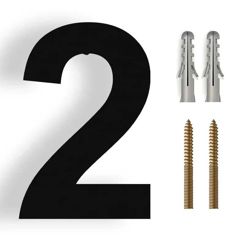 15/20/25/30cm Metal Floating House Numbers Screw Install Doorplate Address Sign Plate Outdoor Street Door Plaque Number For Home: WHITE / 110cm