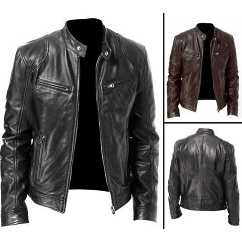 Herfst Jas Mannen Slim Retro Winter Jassen Mannelijke Pu Lederen Stand Kraag Sportkleding Suits Mens Bomber Jas Chaqueta Hombre