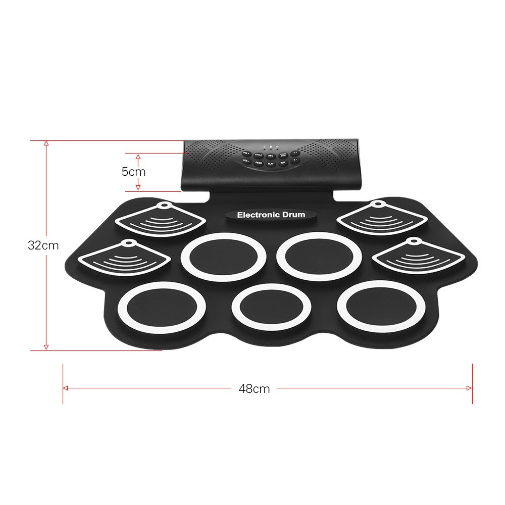 XFDZ Portable electronic drum set hand drum set 9 built-in stereo speakers 1000mA lithium battery with drum pedals