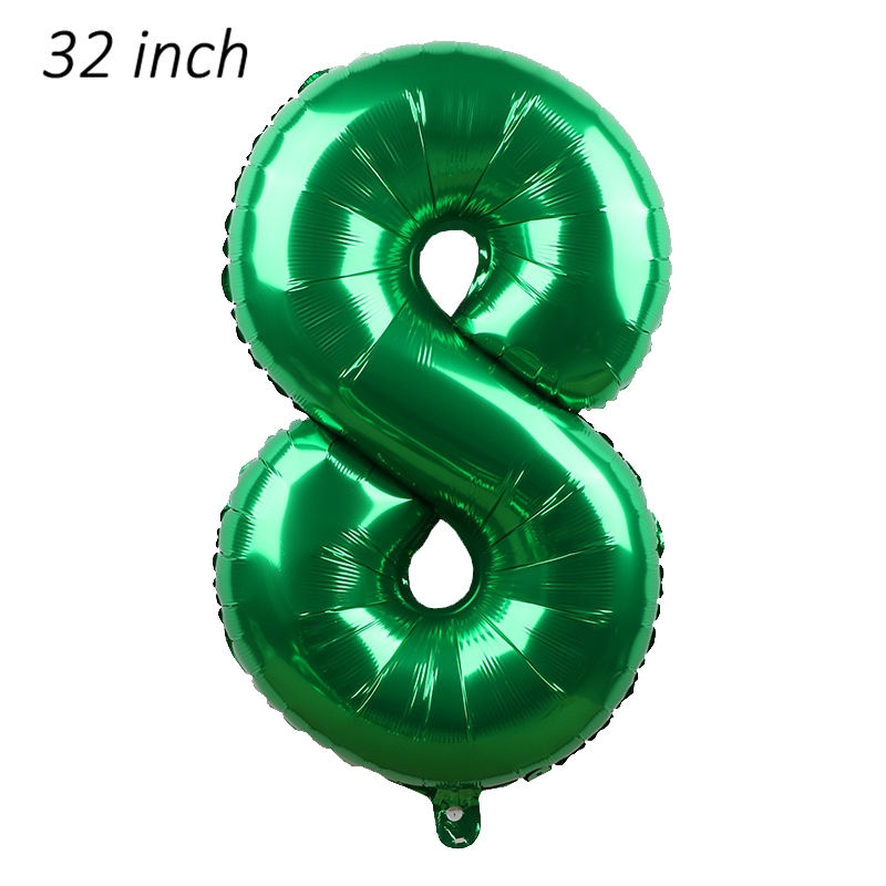 1 Set Of Farm Green Theme Engineering Car Happy Birthday Banner Tractor Party Decoration Truck Excavator Balloon Cake Topper: 32 inch dark green 8