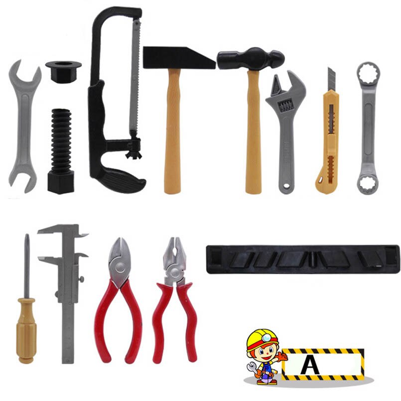 14Pcs/set Simulation Repair Drill Tools Toys For Boys Pretend Play Model DIY Tool Play House Garden Toy Kit Children